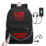 Stranger Things Hellfire Club Backpack Stranger Things Printed USB Backpack Student School Bag