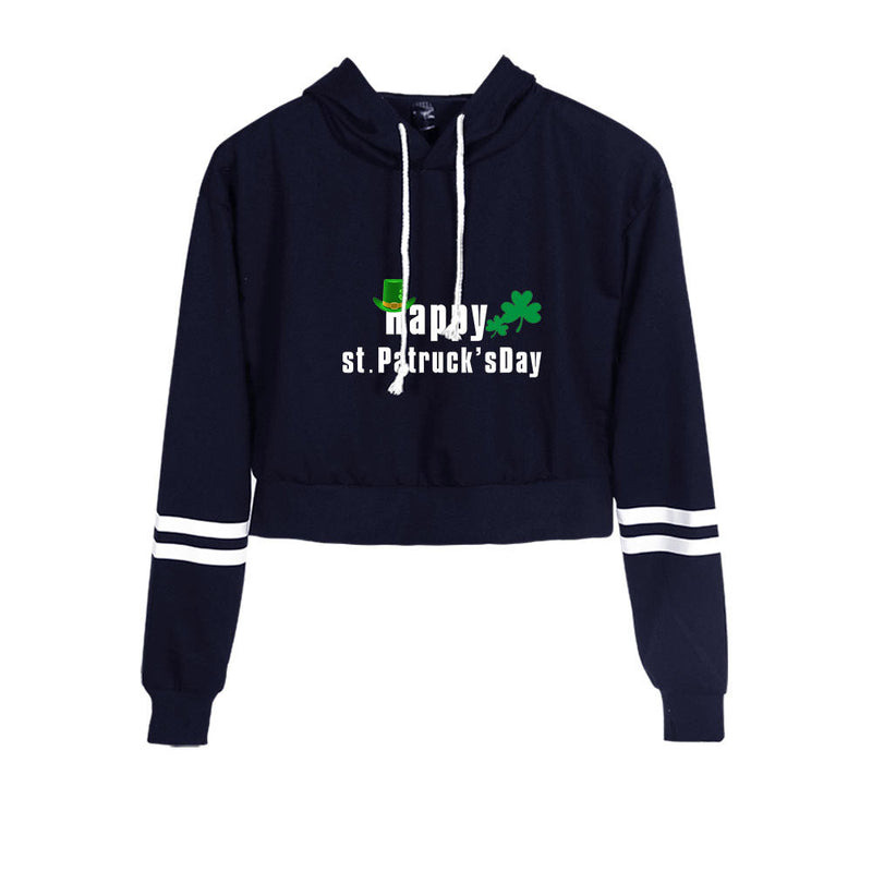 Saint Patrick's Day Closing High Waist Cropped Hoodie