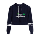 Saint Patrick's Day Closing High Waist Cropped Hoodie