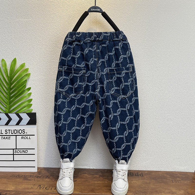 Toddler Boys Pants Boys' Spring and Autumn Loose Casual Jeans