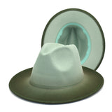 Mens Kentucky Derby Hats Color Matching Gradient Color Fedora Hat Women's Outdoor Sun Hat