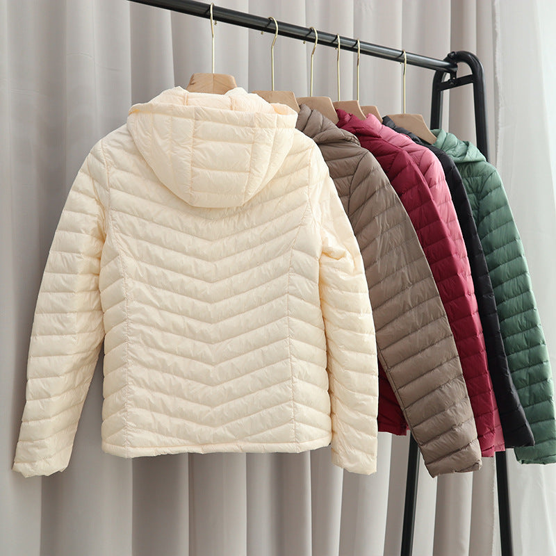 Women Winter Coats Puffer Jacket Down Coat Down Jacket Female Short Hood Light Thin and Loose Autumn Winter Warm Coat