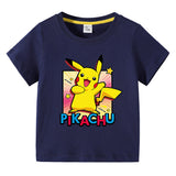 Children Pokemon Pikachu T Shirt Summer Clothing Short Sleeve T-shirt Boy