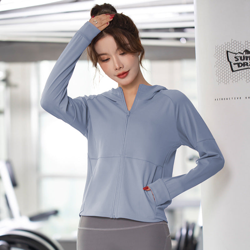Moisture Wicking Hoodie Yoga Suit Fitness Running Clothes
