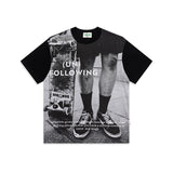 Preppy Aestitic T Shirt Spring and Summer round Neck Loose Print T-shirt