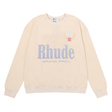 Rhude Hoodie Maychao Rhude Grand Prix Ear of Rice Printed Casual round Neck Sweater