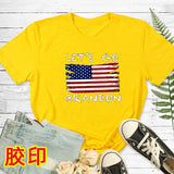 Let'S Go Brandon T Shirt English Letter Pattern Short Sleeve T-Shirt