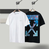 Ow Men's and Women's short sleeve Tshirt Cotton Back Arrow Round Neck Loose Owt t shirt