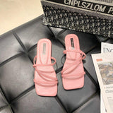 Women Open Toe Sandals Flats Summer Candy Color Fashion Flat Heel Slippers
