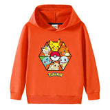 Children Pokemon Pikachu Hoodie Spring and Autumn Cotton Hooded Sweater