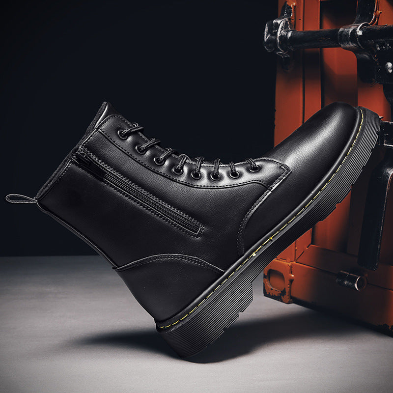 Men's Martin Boots Autumn and Winter Black Men's Leather Boots