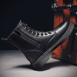 Men's Martin Boots Autumn and Winter Black Men's Leather Boots