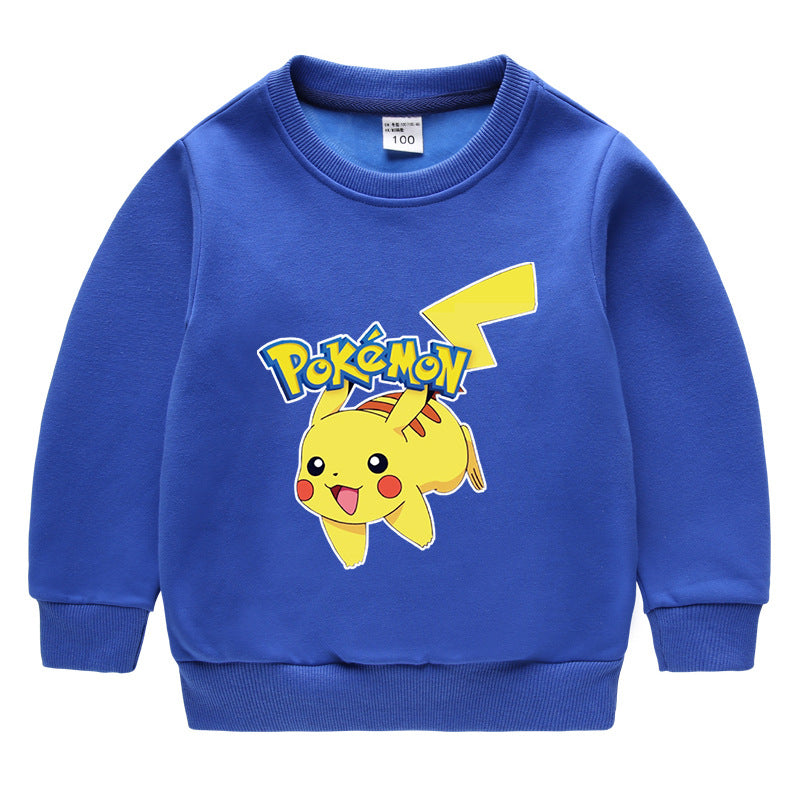 Children Pokemon Pikachu Hoodie Fleece Lined Padded Warm Keeping Sweatshirt