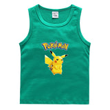 Children Pokemon Pikachu T Shirt Cotton Leisure Sweat Absorption Solid Color