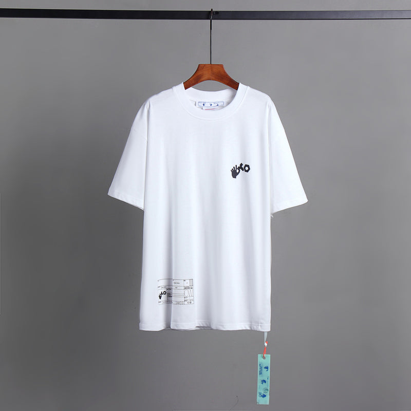 Off Whtie T Shirts Distressed Arrow Print Male And Female Trendy Brand Short Sleeve