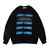 Mens Fall Outfits Graffiti Rhinestone round Neck Sports Sweater Casual