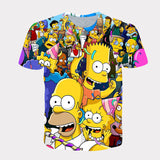 Homer Simpson Shirt Cartoon 3D Digital Printing Casual T-shirt