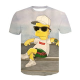 Homer Simpson Shirt Summer Printed Couple T-shirt Casual Men's Short Sleeve