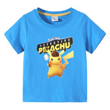 Children Pokemon Pikachu T Shirt Summer Clothing Short Sleeve T-shirt Leisure Sports