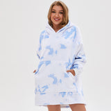 Hoodies Blankets Wearable Hooded Blanket Sofa Cover Fleece-Lined Warm Pajamas