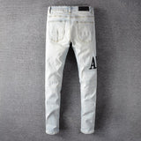 Amiri Jeans Casual Hip Hop Painted Slim Jeans Men