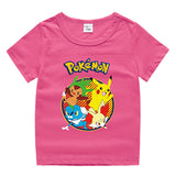 Children Pokemon Pikachu T Shirt Cotton T-shirt Casual Sports Cute
