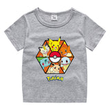 Children Pokemon Pikachu T Shirt Children Summer Clothing Short Sleeve T-shirt Male
