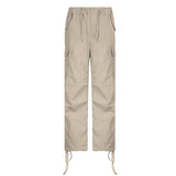 Julia Fox Low Rise Trousers Pocket Casual Pants Loose Trousers