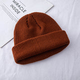 Toboggan Hat Women's Trendy Autumn and Winter Knitted Woolen Cap Winter