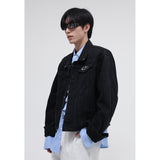 Paisley Denim Jacket Men's Loose Denim Jacket Coat
