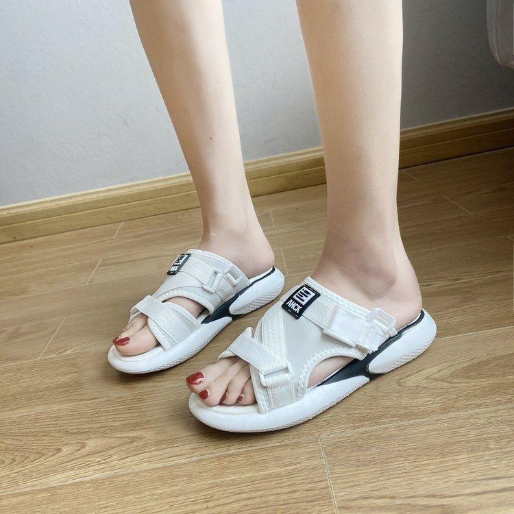 Women Open Toe Sandals Flats Sports Summer Platform Casual Velcro Beach Sandals