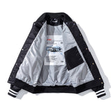 Orange Varsity Jacket Baseball Uniform Men's Spring Thin Hooded Hiphop Couple Coat Jacket