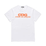 CDG Be Kind T Shirt Lay round Neck Peach Heart Fluorescent Color Short Sleeve T-shirt