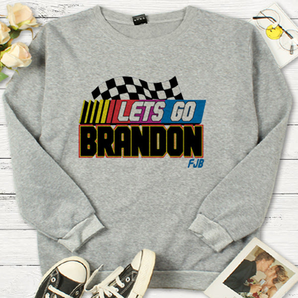 Let'S Go Brandon T Shirt English Letter Crew Neck Sweatshirt