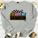 Let'S Go Brandon T Shirt English Letter Crew Neck Sweatshirt