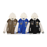 Baby Blue Varsity Jacket Vintage Baseball Uniform Hooded Jacket Men 'S Embroidery Multi-Color Coat
