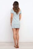 Milkmaid Dresses Summer Fresh Floral Square Collar High Waist Puff Sleeve Slim Split One-Step Dress