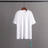 Off Whtie T Shirts Snowflake Arrow Print Male And Female Trendy Brand Short Sleeve