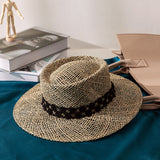 Italian Fedora Hats Summer Straw Hat Female Retro Sunshade Sun-Proof Vacation Seaside