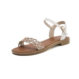 Flat Dress Sandals Summer Flat Buckle Plus Size Hollow-out Sandals for Women