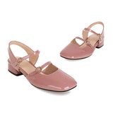 Flat Dress Sandals Women's Spring and Summer Low Heel Large Size Buckle Sandals