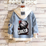 Comic Denim Jacket Men's and Women's Denim Hoodie Coat