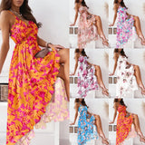 Nina Parker Graffiti Dress Sexy Slip Dress Loose Chiffon