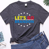 Let's Go Brandon T Shirt Printed Short-Sleeved T-shirt Women's Loose Cotton Top
