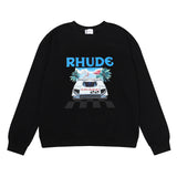 Rhude Hoodie F1 Formula Racing Miami Station Limited Printing Men and Women Casual round Neck Sweater