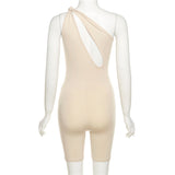 Summer High Waist Tight Sleeveless Casual Sports One-Piece Shorts