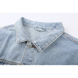 Men Denim Coat Jean Jackets Solid Color Washed Denim Jacket Men's Loose Lapels Tooling Jacket Denim Coat