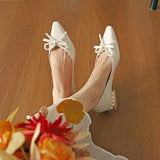 Nude Block Heels Closed Toe Women's Autumn Low Heel Square Toe Shoes
