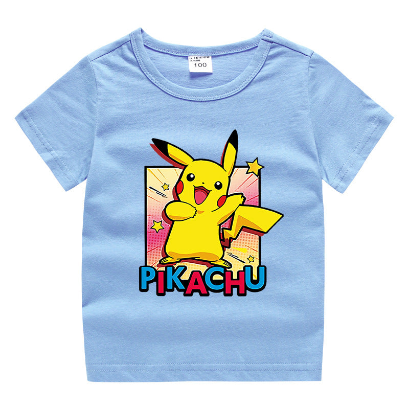 Children Pokemon Pikachu T Shirt Cotton T-shirt Casual Sports Cute