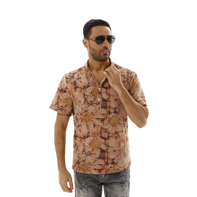 Men Hawaii Shirts Shirt Casual Short Sleeve Men